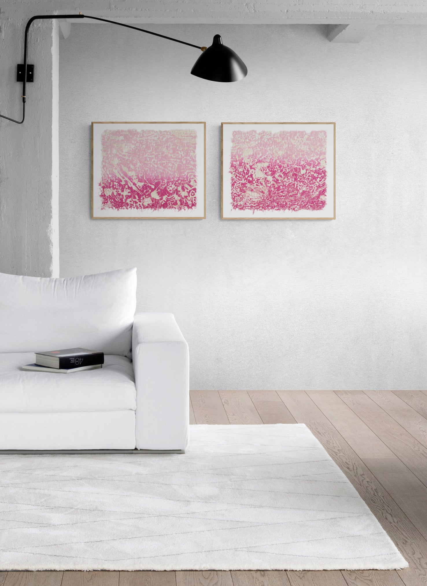 Of symbols and marks in magenta ombre