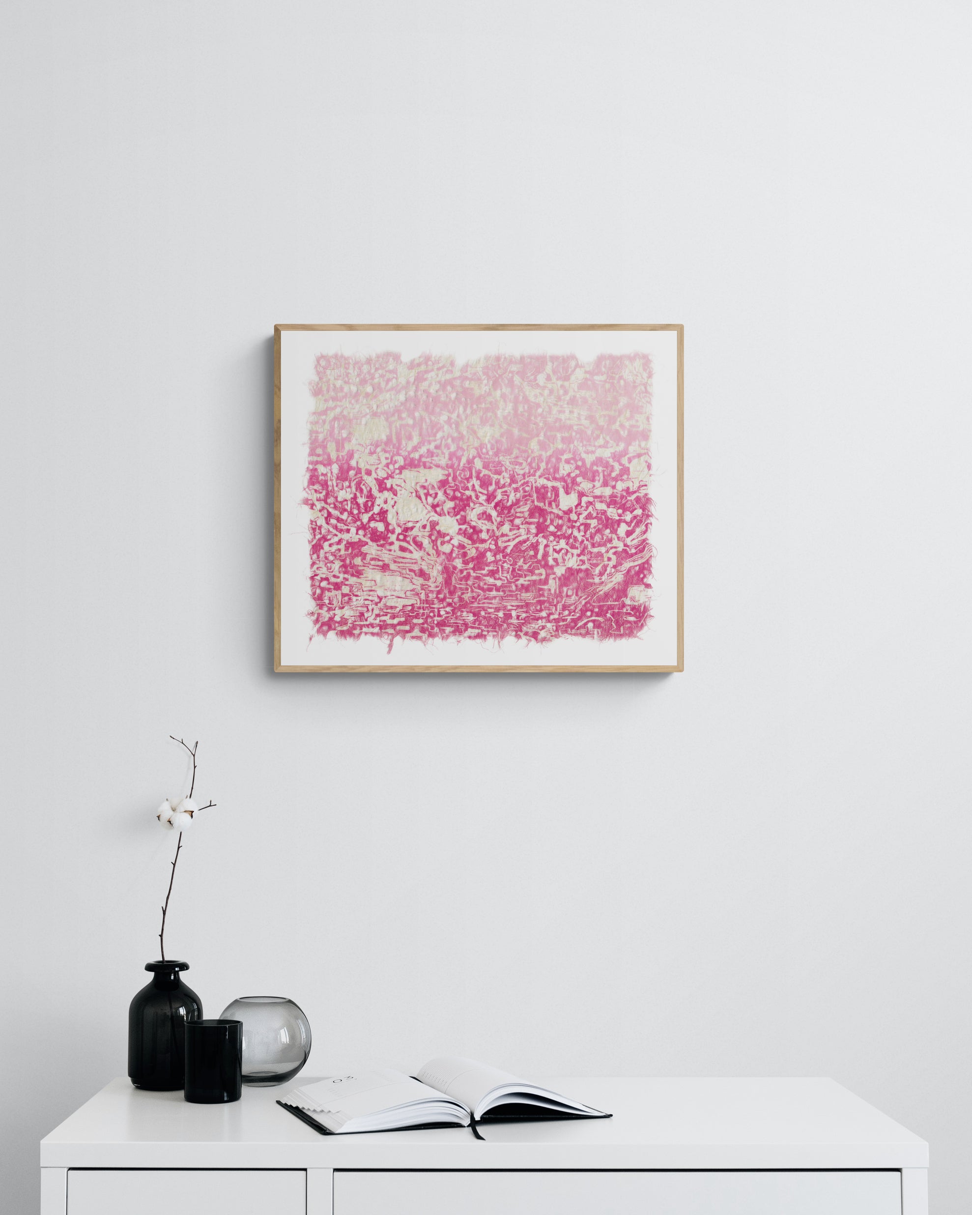 Of symbols and marks in magenta ombre
